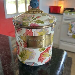 MacKenzie-Childs Floral Canister with Gold Accents